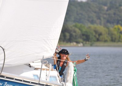 Person on a sailboat