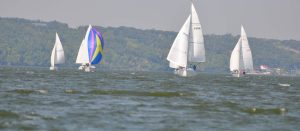 Sailboats on a lake